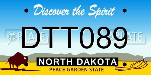 DTT089 North Dakota License Plate