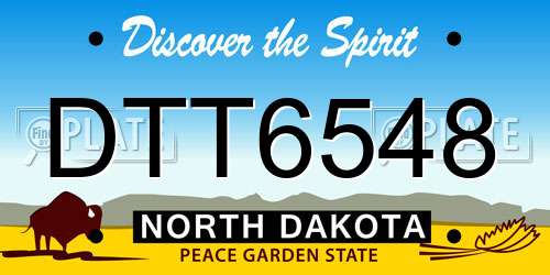 DTT6548 North Dakota License Plate