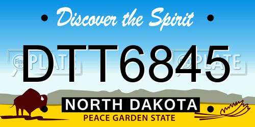 DTT6845 North Dakota License Plate