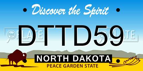 DTTD59 North Dakota License Plate