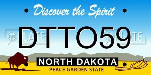 DTTO59 North Dakota License Plate