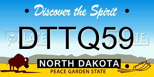DTTQ59 North Dakota License Plate