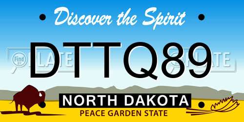 DTTQ89 North Dakota License Plate