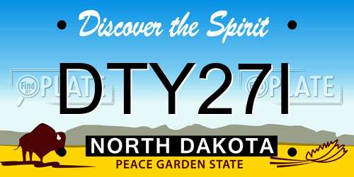 DTY27I North Dakota License Plate