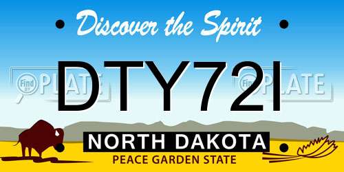 DTY72I North Dakota License Plate
