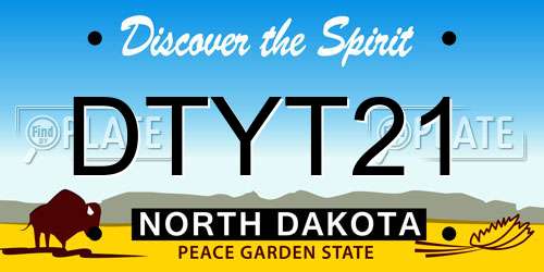 DTYT21 North Dakota License Plate