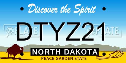 DTYZ21 North Dakota License Plate