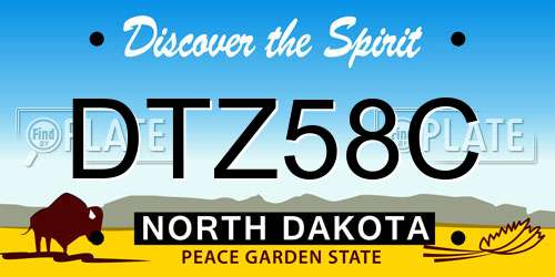 DTZ58C North Dakota License Plate
