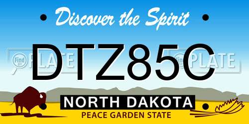 DTZ85C North Dakota License Plate