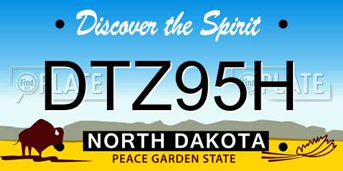 DTZ95H North Dakota License Plate