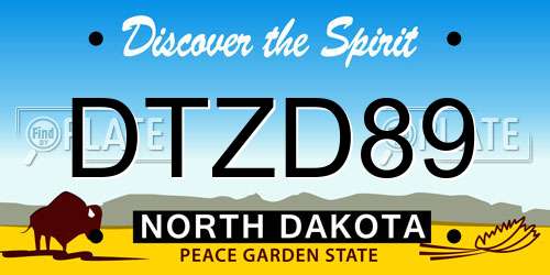 DTZD89 North Dakota License Plate