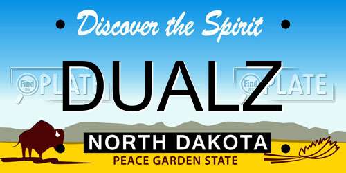 DUALZ North Dakota License Plate