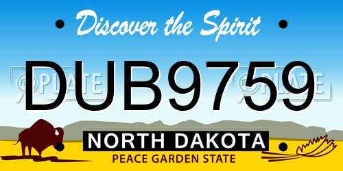 DUB9759 North Dakota License Plate