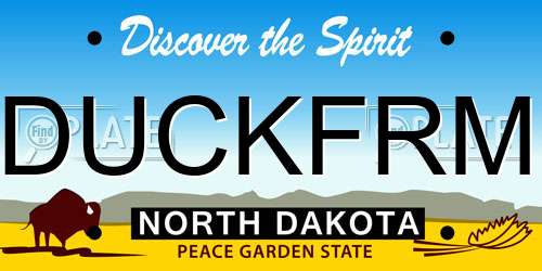 DUCKFRM North Dakota License Plate