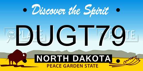 DUGT79 North Dakota License Plate