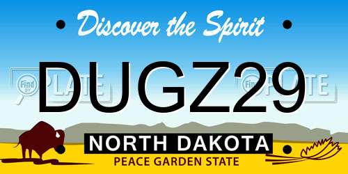 DUGZ29 North Dakota License Plate