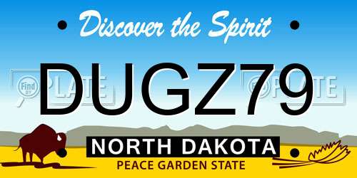 DUGZ79 North Dakota License Plate
