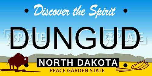 DUNGUD North Dakota License Plate