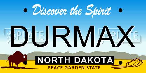 DURMAX North Dakota License Plate