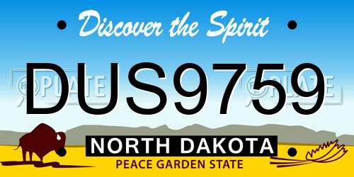 DUS9759 North Dakota License Plate