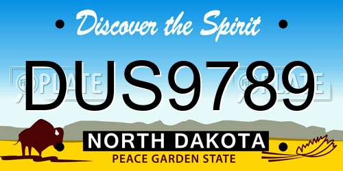 DUS9789 North Dakota License Plate