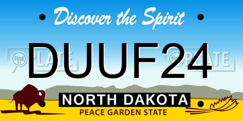 DUUF24 North Dakota License Plate
