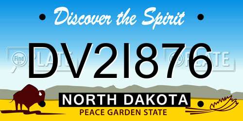 DV2I876 North Dakota License Plate