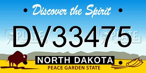 DV33475 North Dakota License Plate