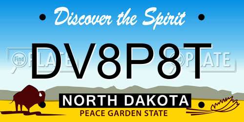 DV8P8T North Dakota License Plate