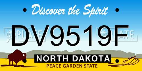 DV9519F North Dakota License Plate
