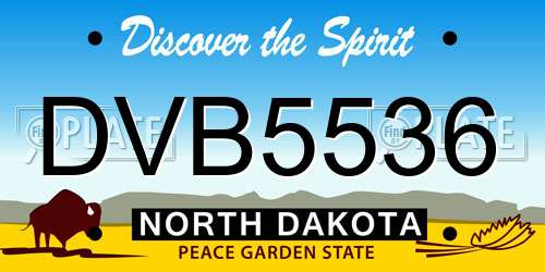 DVB5536 North Dakota License Plate