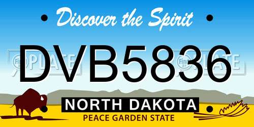 DVB5836 North Dakota License Plate