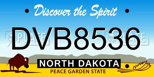 DVB8536 North Dakota License Plate