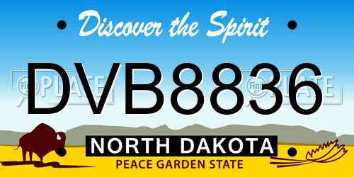 DVB8836 North Dakota License Plate