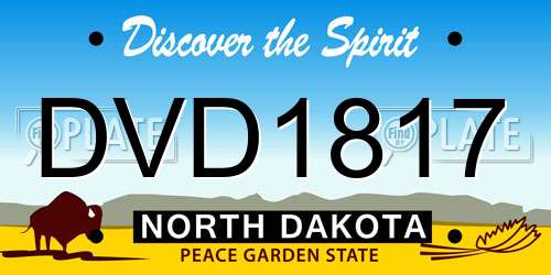 DVD1817 North Dakota License Plate
