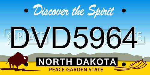 DVD5964 North Dakota License Plate