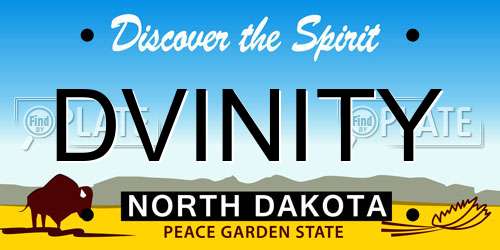 DVINITY North Dakota License Plate