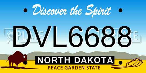 DVL6688 North Dakota License Plate