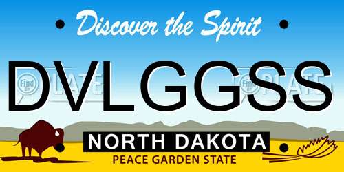 DVLGGSS North Dakota License Plate