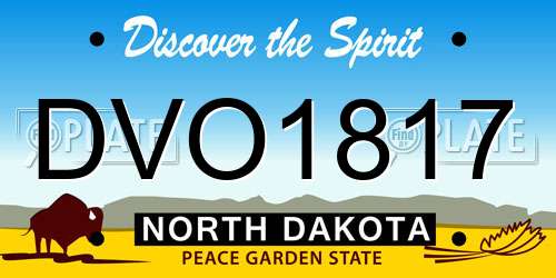 DVO1817 North Dakota License Plate
