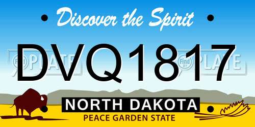 DVQ1817 North Dakota License Plate