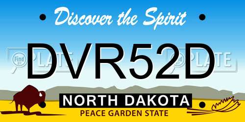 DVR52D North Dakota License Plate