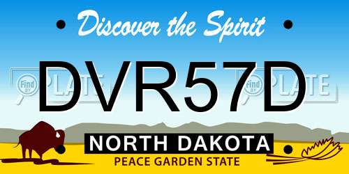 DVR57D North Dakota License Plate