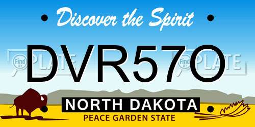DVR57O North Dakota License Plate