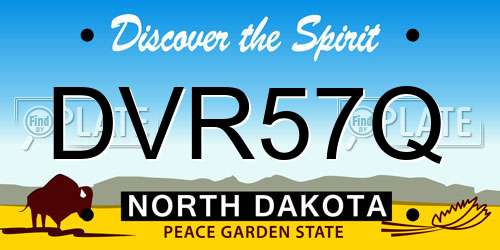 DVR57Q North Dakota License Plate
