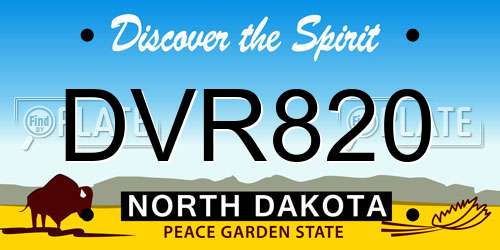 DVR820 North Dakota License Plate