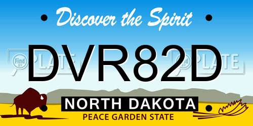 DVR82D North Dakota License Plate