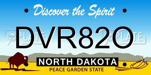 DVR82O North Dakota License Plate