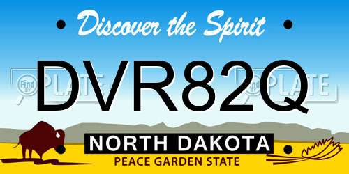 DVR82Q North Dakota License Plate