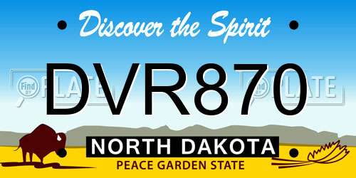 DVR870 North Dakota License Plate